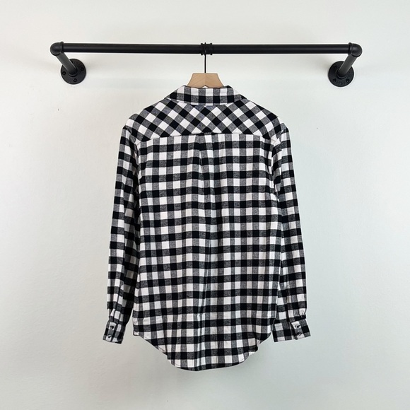 NWT Peloton Buffalo Check Plaid Button Down Shirt Black/White - Picture 7 of 8